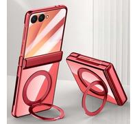 Hülle Funda para Flip7 Clear Case + Glass Film + Hinge + 360°Rotating Bracket + Wireless Charge,Bumper Cover para Samsung Galaxy Z Flip7(3)