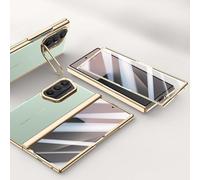 Hülle Funda para Fold7 Carcasa Plating Frame + Hinge + Folding Lens Bracket + Glass Film,Cuero Bumper Case para Samsung Galaxy Z Fold7(3)