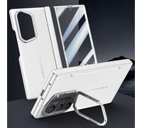 Hülle Funda para Fold7 Carcasa TPU Frame + PC Hinge + Folding Lens Bracket + Glass Film,Cuero Bumper Case para Samsung Galaxy Z Fold7(4)
