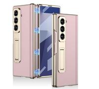 Hülle Funda para Fold7 Case + Hinge + Plating Frame + Kickstand + Glass Film,Cuero Cover Bumper Shell para Samsung Galaxy Z Fold7(3)