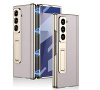 Hülle Funda para Fold7 Case + Hinge + Plating Frame + Kickstand + Glass Film,Cuero Cover Bumper Shell para Samsung Galaxy Z Fold7(1)