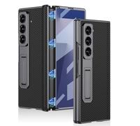 Hülle Funda para Fold7 Case + Hinge + Plating Frame + Kickstand + Glass Film,Cuero Cover Bumper Shell para Samsung Galaxy Z Fold7(5)