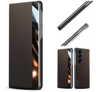 Hülle Funda para Fold7 Magnetic Flip Case View Window + Wireless Charge,Carbon Fibre Folio Cover para Samsung Galaxy Z Fold7(3)