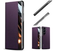 Hülle Funda para Fold7 Magnetic Flip Case View Window + Wireless Charge,Carbon Fibre Folio Cover para Samsung Galaxy Z Fold7(1)