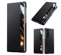 Hülle Funda para Fold7 Magnetic Flip Case View Window + Wireless Charge,Carbon Fibre Folio Cover para Samsung Galaxy Z Fold7(4)