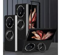 Hülle Funda para Magic V3 Cáscara Carbon Fiber Wireless Charging + 360°Rotating Ring Bracket,Curva Slim Case para Honor Magic V3(6)