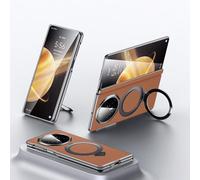 Hülle Funda para Magic V3 Case + Magnetic Ring Bracket + Hinge + Plating Frame + Wireless Charging,Cuero Cover Bumper Shell para Honor Magic V3(2)