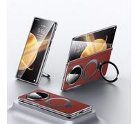 Hülle Funda para Magic V3 Case + Magnetic Ring Bracket + Hinge + Plating Frame + Wireless Charging,Cuero Cover Bumper Shell para Honor Magic V3(5)