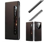 Hülle Funda para Magic V5 Magnetic Flip Case View Window + Wireless Charge,Carbon Fibre Folio Cover para Honor Magic V5(2)