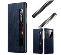 Hülle Funda para Magic V5 Magnetic Flip Case View Window + Wireless Charge,Carbon Fibre Folio Cover para Honor Magic V5(3)