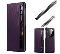 Hülle Funda para Magic V5 Magnetic Flip Case View Window + Wireless Charge,Carbon Fibre Folio Cover para Honor Magic V5(1)