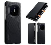 Hülle Funda para Mate X7 Magnetic Flip Case View Window + Wireless Charge,Carbon Fibre Folio Cover para Huawei Mate X7(2)