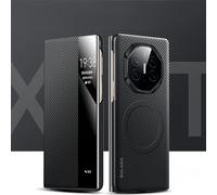 Hülle Funda para Mate XT Ultimate Magnetic Flip Case View Window + Wireless Charge,Carbon Fibre Folio Cover para Huawei Mate XT Ultimate(1)