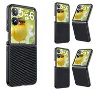 Hülle Funda para Mix Flip 2 Cáscara Carbon Fiber,Textured Leather Slim Case Bumper Cover para Xiaomi Mix Flip 2(1)