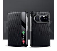 Hülle Funda para Pura X MAX Magnetic Flip Case View Window + Wireless Charge,Carbon Fibre Folio Cover para Huawei Pura X MAX(3)
