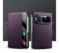 Hülle Funda para Pura X MAX Magnetic Flip Case View Window + Wireless Charge,Carbon Fibre Folio Cover para Huawei Pura X MAX(1)