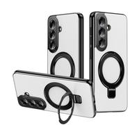 Hülle Funda para S26 Plus Case + Magnetic Ring Stand + Wireless Charging + Lens Protector,Cuero Cover para Samsung Galaxy S26+(1)