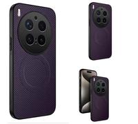 Hülle Funda para X300 Pro Cáscara Carbon Fiber + Wireless Charging,Textured Leather Slim Case para Vivo X300 Pro(1)