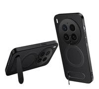 Hülle Funda para X300 Ultra Cáscara Carbon Fiber + Wireless Charging + Stand,Textured Leather Slim Case para Vivo X300 Ultra(4)