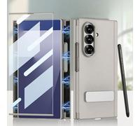 Hülle Funda para Z Trifold Case + Rotating Stand + Double Hinge + Glass Film + Pen,Cuero Cover para Samsung Galaxy Z Trifold(3)