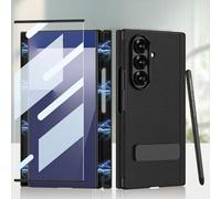 Hülle Funda para Z Trifold Case + Rotating Stand + Double Hinge + Glass Film + Pen,Cuero Cover para Samsung Galaxy Z Trifold(2)