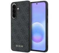 Hülle Guess Galaxy A37 Hardcase Lleno de Piel Sintética Gris Logo Classic Oro
