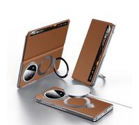 Hülle Magnetic Flip Funda para X Fold5 Case Cuero Luxury + 360°Rotating Ring Stand + View Window,Folio Cáscara Cover para Vivo X Fold5(1)