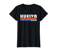 Huelva Andalucía Estilo Retro Años 70 80 Camiseta gráfica económica, Mujer, Negro, XS
