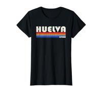 Huelva España Estilo Retro Años 70 80 Camiseta gráfica económica, Mujer, Negro, L