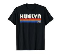 Huelva Spain Retro 70s 80s Style Camiseta gráfica económica, Hombre, Negro, M
