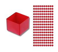 hünersdorff 160 unidades Caja de uso 54 x 54 x 45 mm (largo x ancho x alto) - Juego para equipamiento individual de cajas surtidas, maletines para piezas pequeñas, cajones y armarios - Rojo