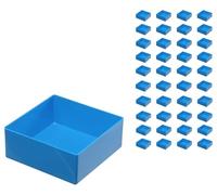 hünersdorff 40 cajas de almacenamiento de 108 x 108 x 45 mm (largo x ancho x alto) - Juego para equipamiento individual de cajas surtidas, maletines para piezas pequeñas, cajones y armarios - Azul
