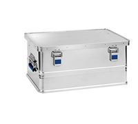 hünersdorff 451150 - Caja de aluminio ecológica (48 L, impermeable, con junta de goma, ligera, estable, asas plegables, preparación para cerraduras), color plateado
