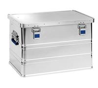 hünersdorff 451250 - Caja de aluminio ecológica (68 L, resistente al agua, con junta de goma, ligera, estable, plegable, para cerraduras), color plateado
