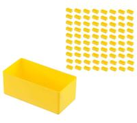 hünersdorff 80 cajas de 108 x 54 x 45 mm (largo x ancho x alto) - Juego para equipamiento individual de cajas surtidas, maletines de piezas pequeñas, cajones y armarios - Amarillo