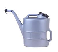 hünersdorff 821210 Bidón de aceite, bidón de llenado con colador | resistente a productos químicos de HD-PE, con cierre, 2 asas, ideal para sala de calderas o taller, 13 litros, gris plateado