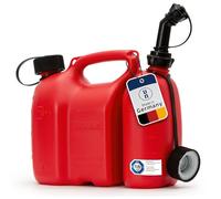 Hünersdorff Bidón doble PROFI 3+1,5 L, PEAD Rojo, homologación UN, accesorios negros