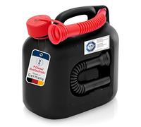 Hünersdorff Bidón para carburante PREMIUM (UN) 5 L Negro, homologación UN, PEAD, accesorios rojos