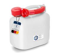 Hünersdorff Bidón para carburante STANDARD 5 L, PEAD Natural, con homologación UN y accesorios rojos