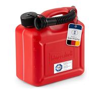 Hünersdorff Bidón para carburante STANDARD 5 L, PEAD Rojo, con homologación UN y accesorios rojos