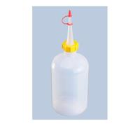 hünersdorff Botella de 500 ml, LD-PE, apta para alimentos, para dosificación especialmente fina, con tuerca de unión estable y tapón antigoteo, para cocina, laboratorio o hobby
