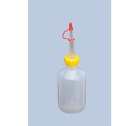hünersdorff Botella de compresión de 50 ml, LD-PE, apta para alimentos, para dosificación especialmente fina, con tuerca de unión estable y cierre antigoteo, para cocina, laboratorio o hobby