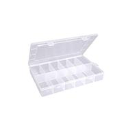 Hünersdorff Caja de Almacenamiento de Plástico Joyería hünersdorff PP-Eco con 12 compartimentos | caja clasificadora robusta para tornillos y otras piezas pequeñas | 23,3 x 33,9 x 5,8 cm, transparente