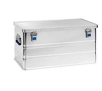 hünersdorff - Caja de aluminio ecológica de 93 litros, impermeable, con junta de goma, ligera, estable, asas plegables, preparación para cerraduras, color plateado