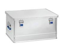 hünersdorff Caja de aluminio Office de 74 litros, a prueba de salpicaduras, con junta de goma, ligera, estable, asas plegables, preparación para cerraduras, color: plateado