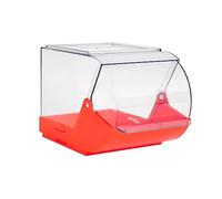 Hünersdorff Caja para piezas PP rojo, con tapa plegable transparente