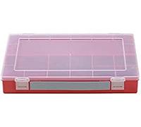Hünersdorff Cajas de surtido PP CLASSIC, 8 compartimentos 225x335x55 mm, rojo, con asa de transporte