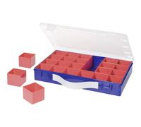 Hünersdorff Cajas de surtido PP PREMIUM, 24 Cajas insertables con mango, azul, 225x335x55 mm