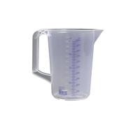 Hünersdorff Jarra graduada 1.000 ml, PP, 2 escalas Asa cerrada, transparente