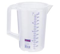 Hünersdorff Jarra graduada 1.000 ml, PP, 2 escalas Asa cerrada, transparente